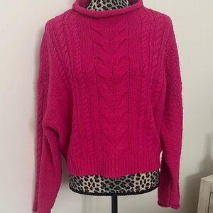 Anthropologie PILCRO cable knit mock neck pullover sweater